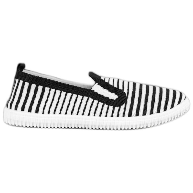 SHELOVET Randiga slip-on sneakers vit svart