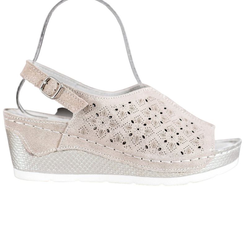 Filippo Lädersandaler med glitter brun gul