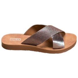 Filippo Glänsande Eco Leather -tofflor grå