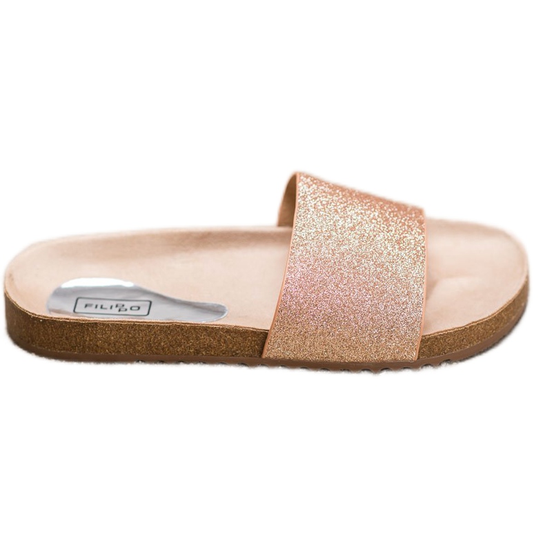 Filippo Gyllene tofflor med glitter