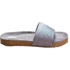 Filippo Grafit tofflor med glitter grå