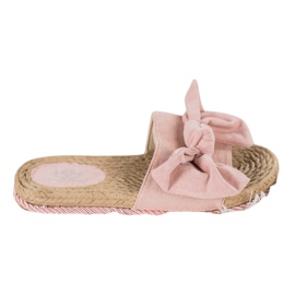 Small Swan Trendiga tofflor med rosett rosa
