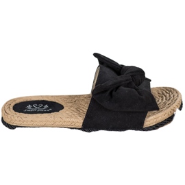 Small Swan Trendiga tofflor med rosett svart