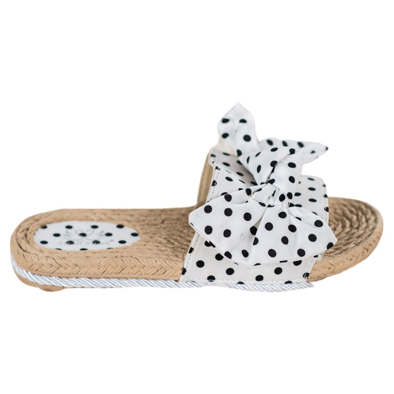 Small Swan Trendiga tofflor med rosett vit