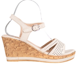 GOLL Sandaler med kil och ekoläder brun