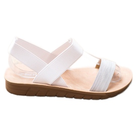 Sea Elves Slip-on sandaler på plattformen vit grå