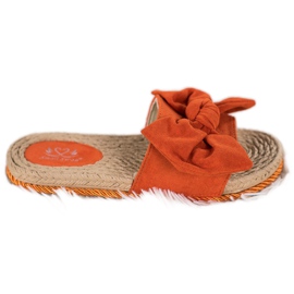 Small Swan Trendiga tofflor med rosett orange