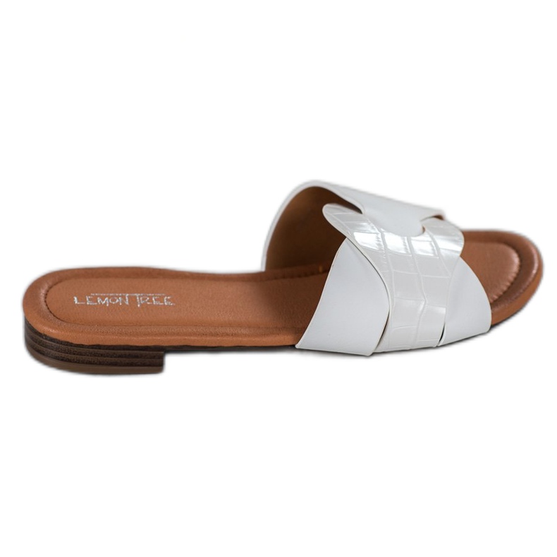 SHELOVET Eleganta Eco Leather Tofflor vit