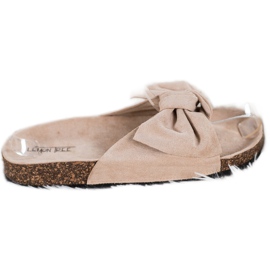 SHELOVET Mocka tofflor med rosett brun