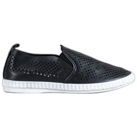 GOLL Openwork Black Slipons svart