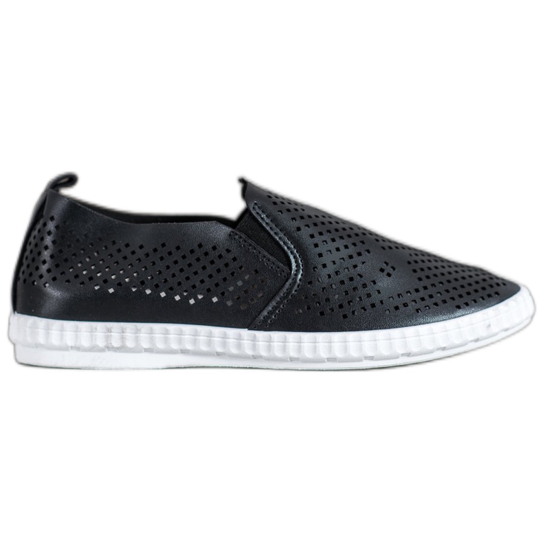 GOLL Openwork Black Slipons svart