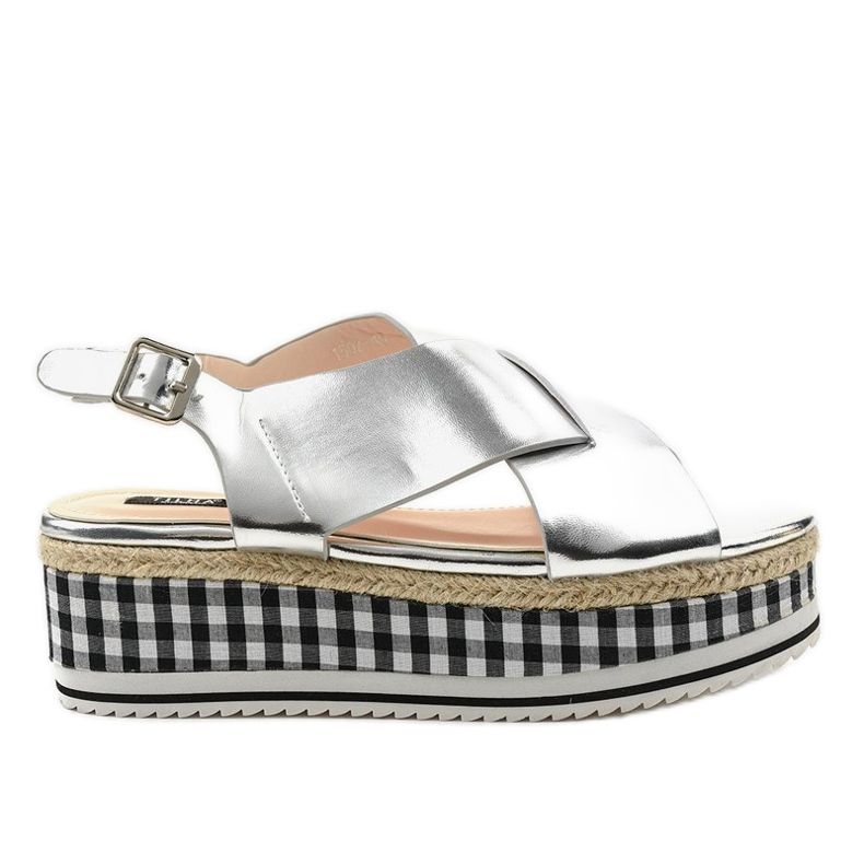 Silver sandaler på 1507-40 plattformen grå