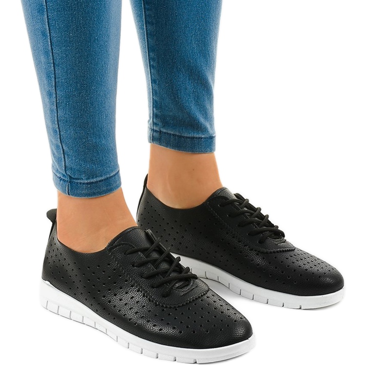 Svarta openwork sneakers JH701-1