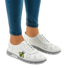 Vita genomskinliga sneakers med avtrycket JH81171-1