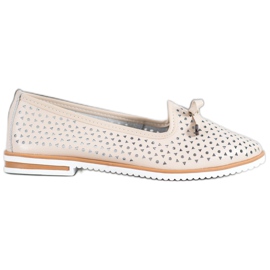 SHELOVET Läderskor med öppet mönster brun