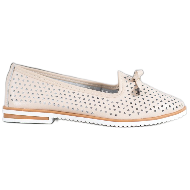 SHELOVET Läderskor med öppet mönster brun