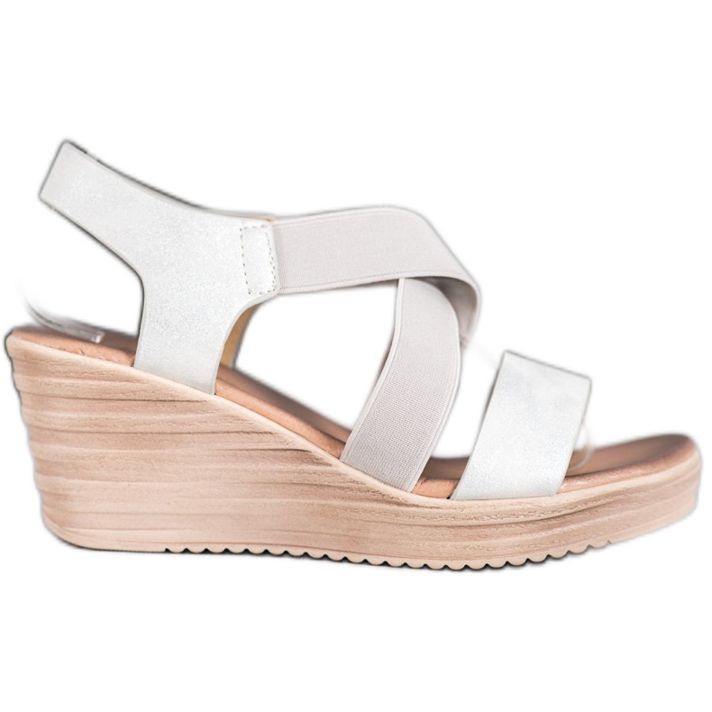 Sea Elves Casual Slip On Sandals beige silver-