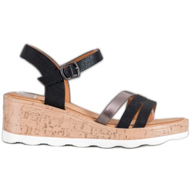 Weide Svarta kile sandaler