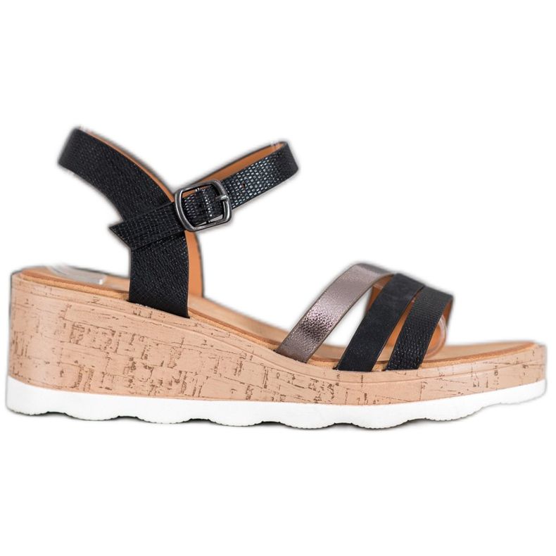 Weide Svarta kile sandaler