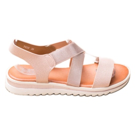 Weide Sandaler på plattformen beige gyllene