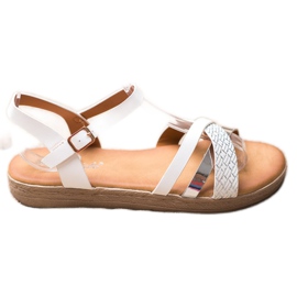 Weide Snygga sandaler tillverkade av ekoläder vit grå