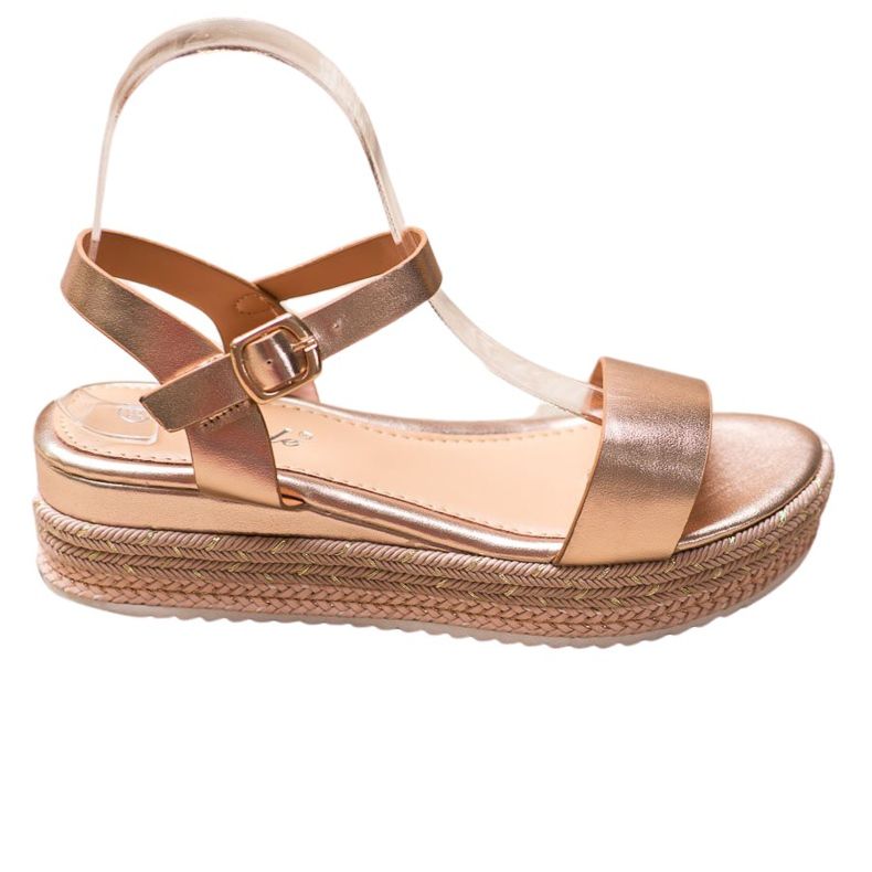 Weide Gyllene sandaler med utsmyckad plattform