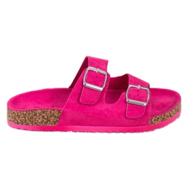 Evento Casual tofflor med spänne rosa