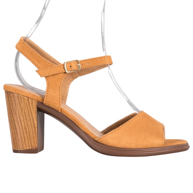 SHELOVET Sandaler i kamelmocka brun