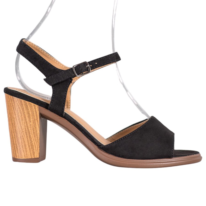 SHELOVET Svarta sandaler i mocka