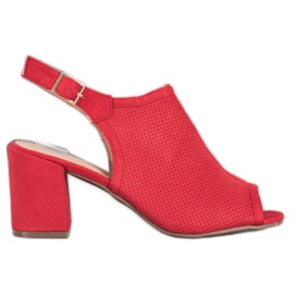SHELOVET Klassiska stängda sandaler röd