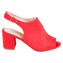 SHELOVET Klassiska högklackade sandaler röd