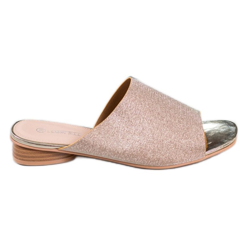 SHELOVET Eleganta tofflor med glitter gul