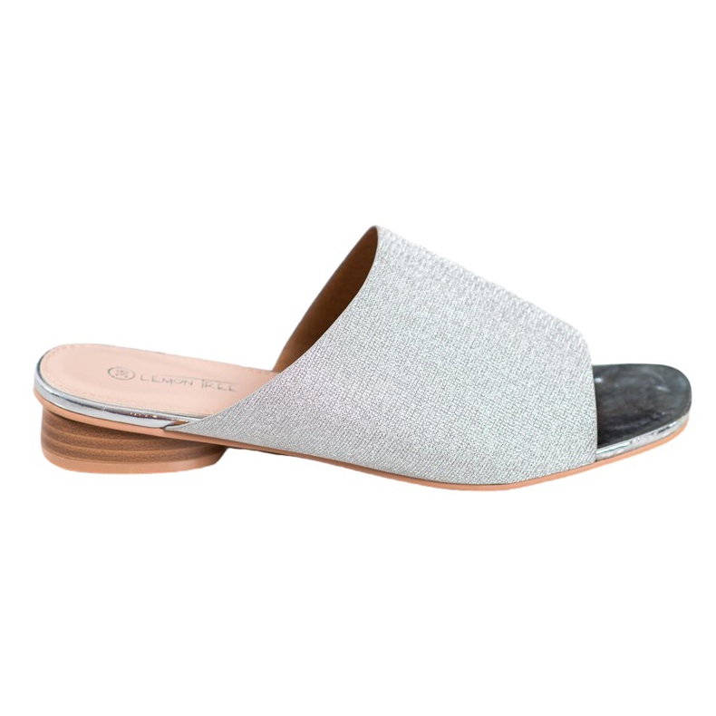 SHELOVET Eleganta tofflor med glitter grå