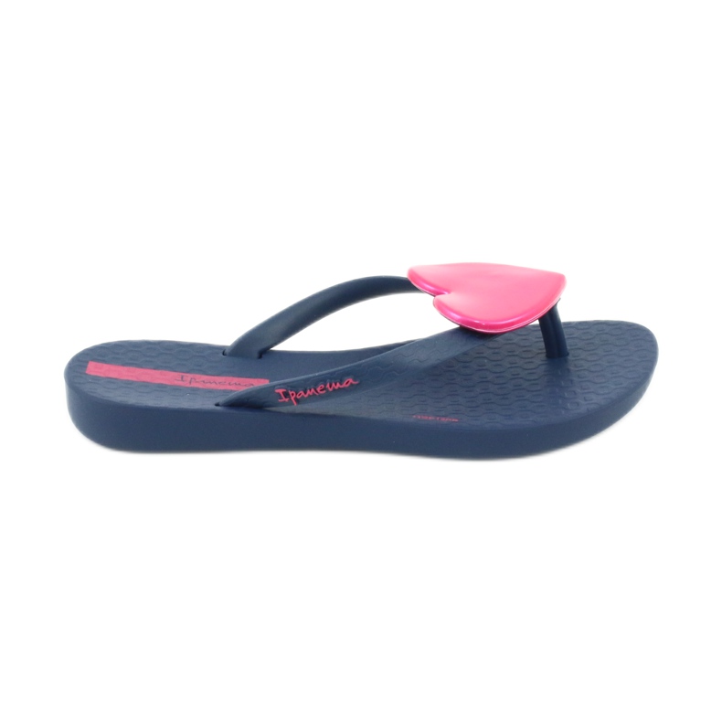 Girls 'Navy Blue Flip -flops med ett rosa hjärta av iPanema