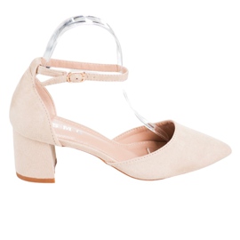 SHELOVET Klassiska pumpar med spänne brun