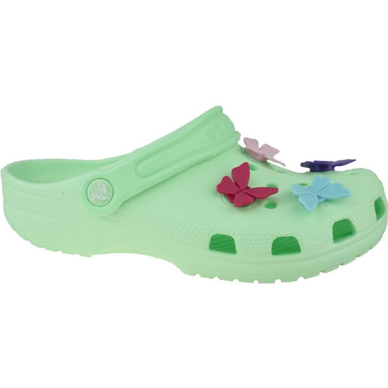 Crocs Classic Butterfly Charm Clog Jr 206179-3TI grön