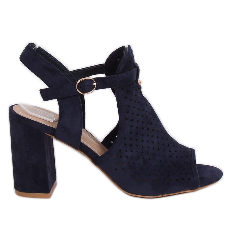 Högklackade sandaler med hög klack LL79 Blå marinblå
