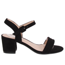 Svarta högklackade sandaler 99-61A Svart