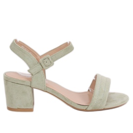 Högklackade sandaler celadon 99-61A Grön