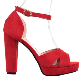 Clowse Röda sandaler med höga klackar