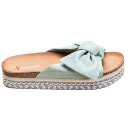 Seastar Mocka tofflor med en dekorativ plattform grön