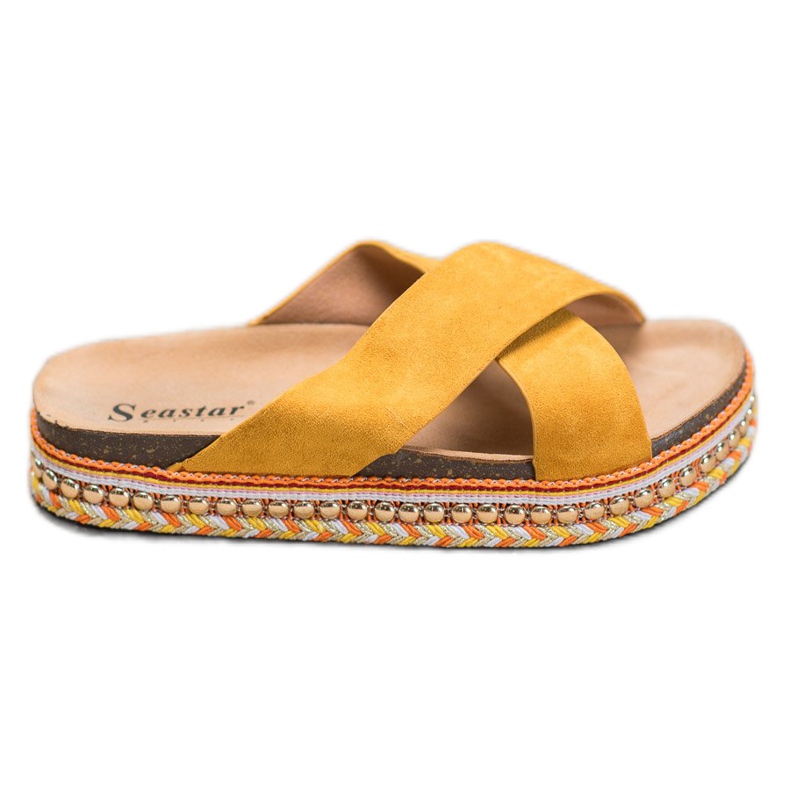 Seastar Bekväma tofflor på plattformen gul