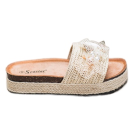Seastar Snygga tofflor med mesh beige