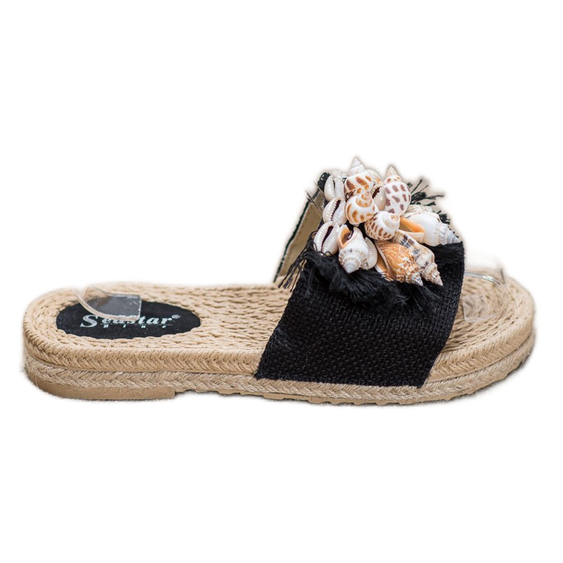 Seastar Trendiga flip-flops med skal svart