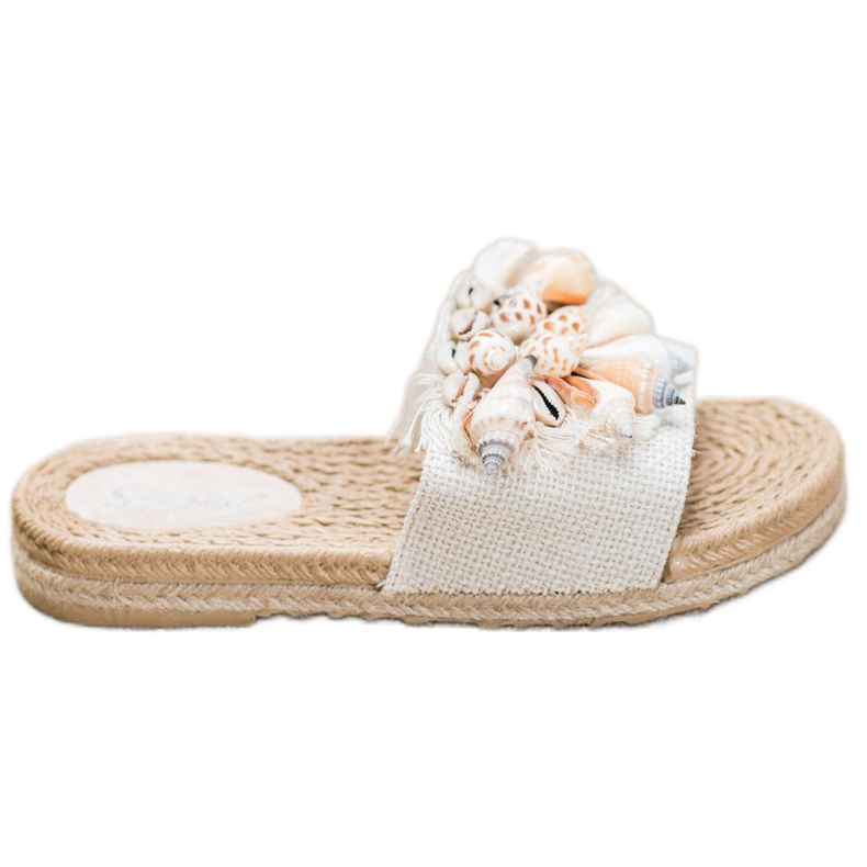 Seastar Trendiga flip-flops med skal beige