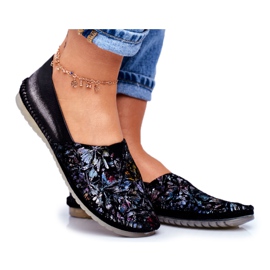 Ballerinor för kvinnor Maciejka Läder Svart 01930-70 / 00-0 mångfärgad