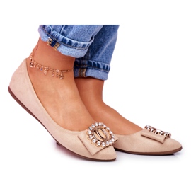 PS1 Ekologisk mocka Beige Ballerinas för kvinnor