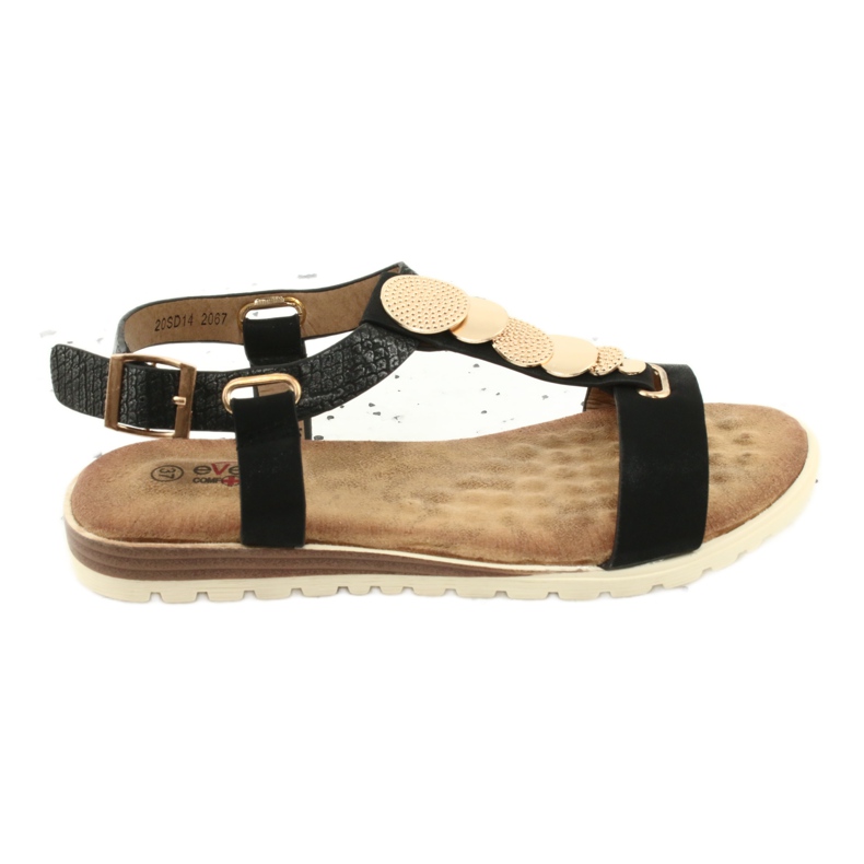 Trendiga svarta sandaler för kvinnor Evento 20SD14 2067 gul