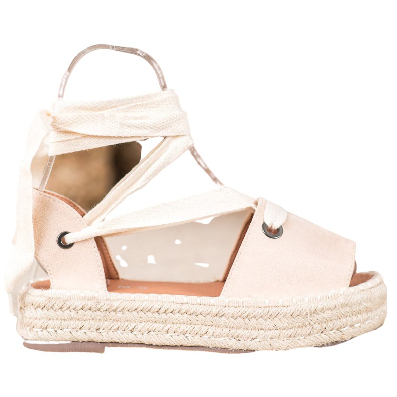 SHELOVET Öppen tå Espadrilles brun