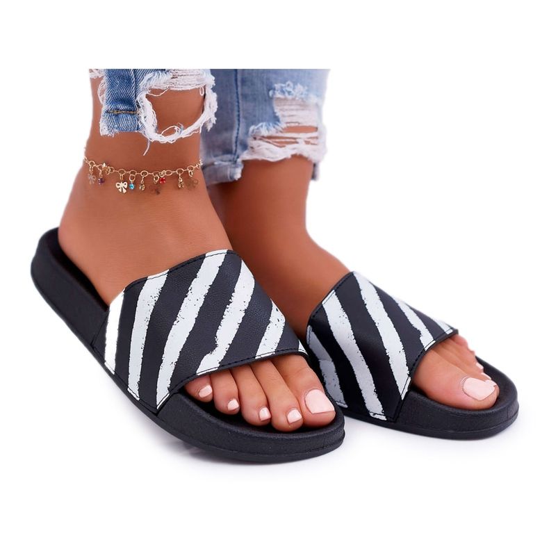 Aynna svarta tofflor för kvinnor